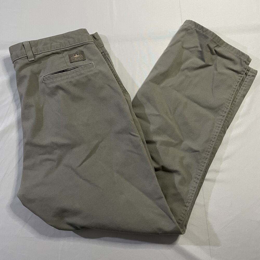VTG 80s Levis Officer Corps Pleated Pants Grey Canvas Trousers 33x29 USA DKR